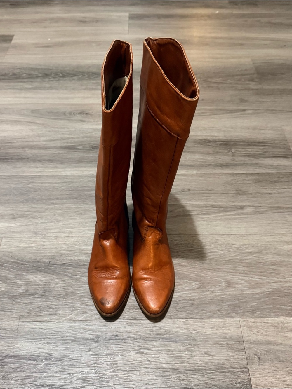 Frye Women's Over-the-Knee Leather Boots in Cognac Brown